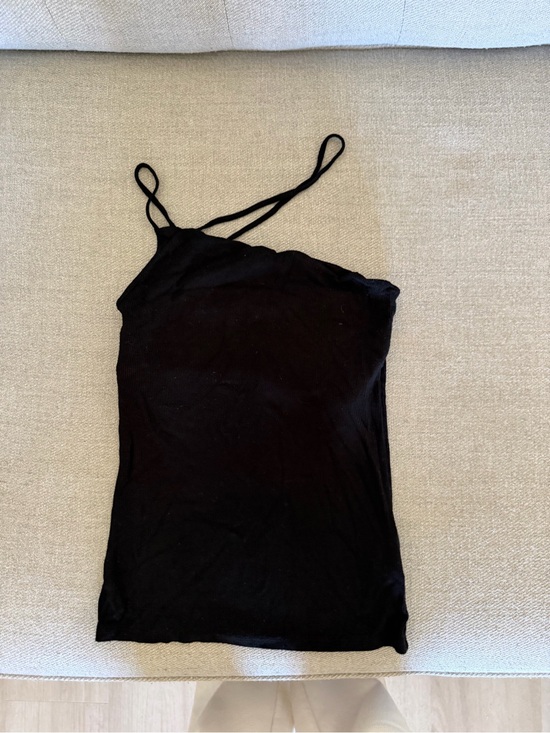 Enza Costa Tops - Enza Costa Black Asymmetric Double-Strap Camisole